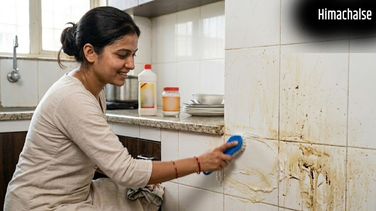 किचन की स्लैब और टाइल्स पर जमे तेल-चिकनाई के निशान हटाने के आसान तरीके​
