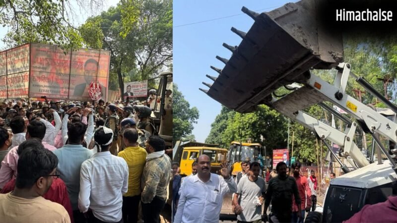 लखनऊ: अतिक्रमण हटाने के लिए चला बुलडोजर तो प्रदर्शनकारियों ने की पत्थरबाजी, पुलिस ने लाठी लेकर दौड़ाया​