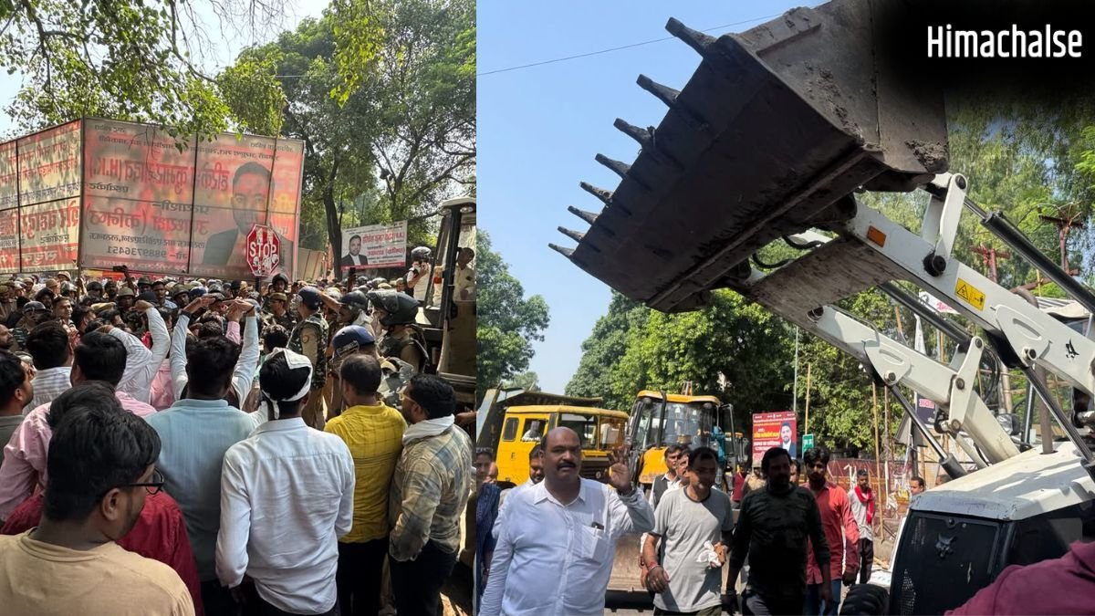 लखनऊ: अतिक्रमण हटाने के लिए चला बुलडोजर तो प्रदर्शनकारियों ने की पत्थरबाजी, पुलिस ने लाठी लेकर दौड़ाया​