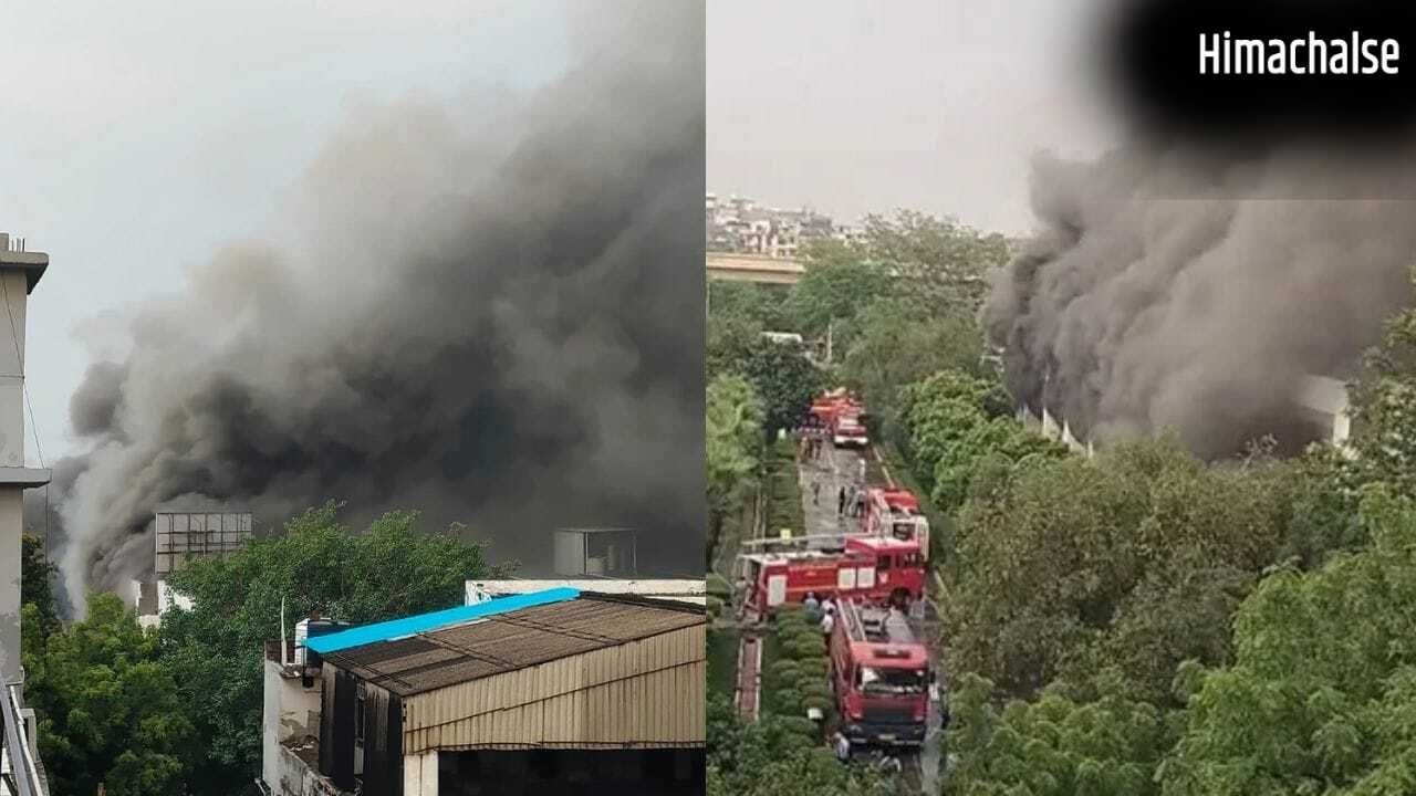 नोएडा की स्पार्क मिंडा कंपनी में लगी भीषण आग, आसमान में छाया धुएं का गुबार; फायर ब्रिगेड की 20 गाड़ियां मौजूद​