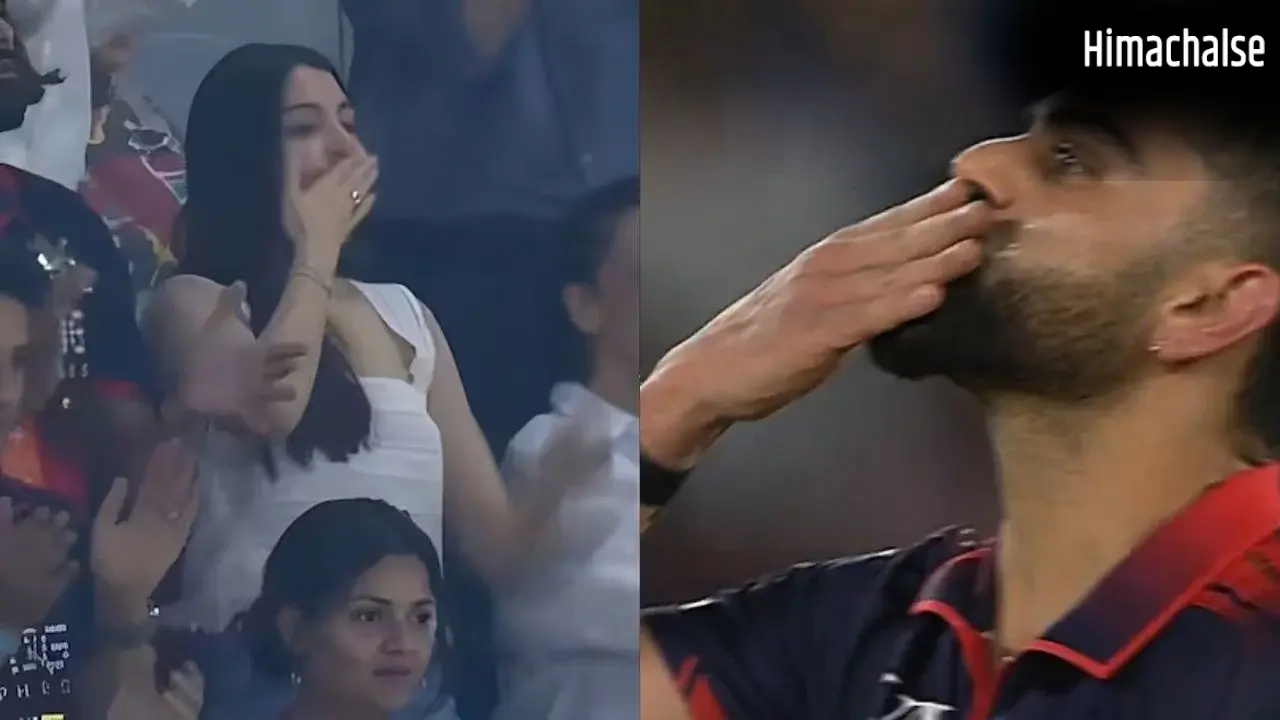 WATCH: RCB की जीत के बाद वायरल हुआ Virushka का रोमांस, कोहली के KISS ने लुटी महफिल, लोग बोले- नजर न लगे