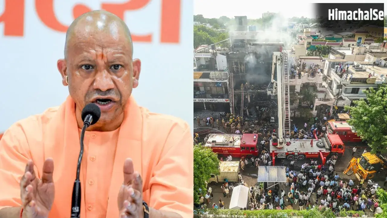 लखनऊ अग्निकांड में 4 अधिकारियों पर गिरी गाज, सीएम योगी ने किया सस्पेंड, बिल्डिंग का मालिक फरार