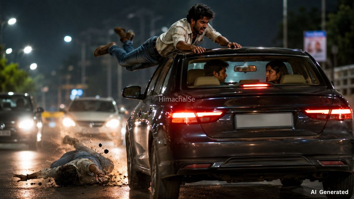 ​​​दूसरे युवक के साथ जा रही थी प्रेमिका, रोकने के लिए कार की छत पर चढ़ा कारोबारी; 200 मीटर बाद गिरा और हो गई मौत​​​​
