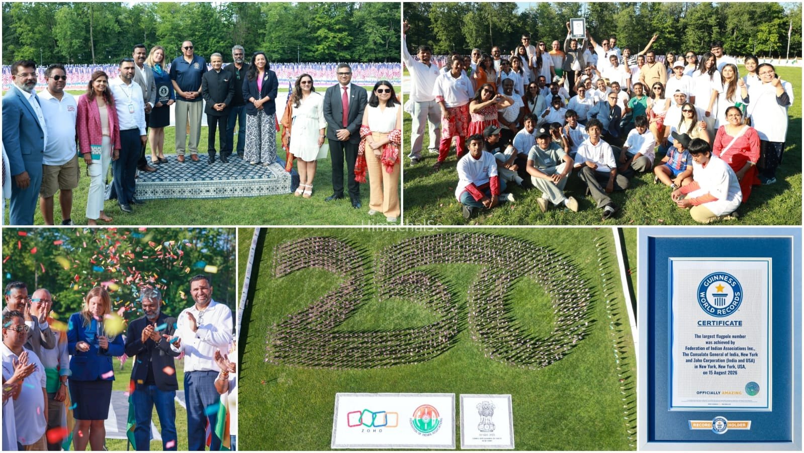 न्यू जर्सी में FIA ने 1,383 झंडों से बनाया Guinness World Record, भारत-अमेरिका की दोस्ती को समर्पित रहा आयोजन