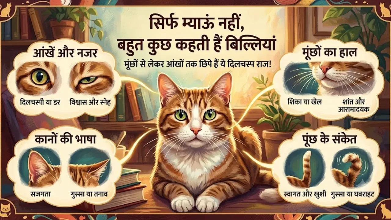 सिर्फ म्याऊं नहीं, बहुत कुछ कहती हैं बिल्लियां; मूंछों से लेकर आंखों तक छिपे हैं ये दिलचस्प राज!​