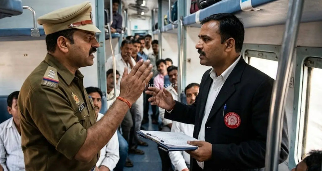 “क्या ये तुम्हारे बाप की ट्रेन है?”… ट्रेन में बिना टिकट चढ़े UP पुलिस के SI, TTE से भिड़े तो मच गया हंगामा, Video Viral