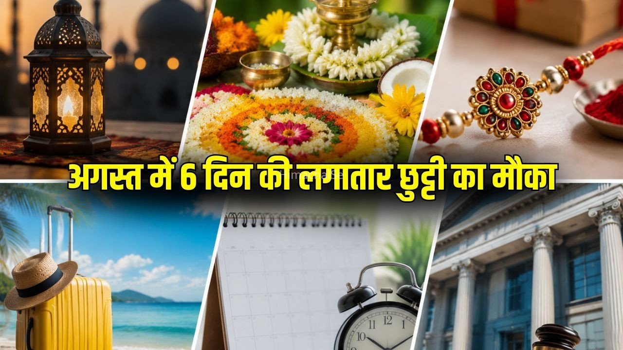 August Holidays 2026: अगस्त में मिल सकती हैं 6 दिन की लगातार छुट्टी, जानिए कब-कब बंद रहेंगे सरकारी दफ्तर और बैंक​