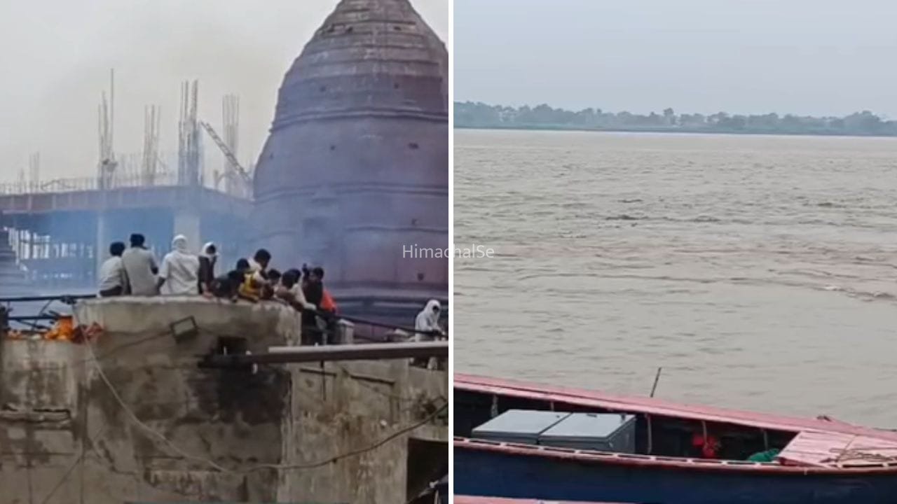 काशी में मोक्ष के लिए इंतजार! गंगा के उफान से छत पर हो रहा शवदाह, मणिकर्णिका घाट पर पानी ही पानी​