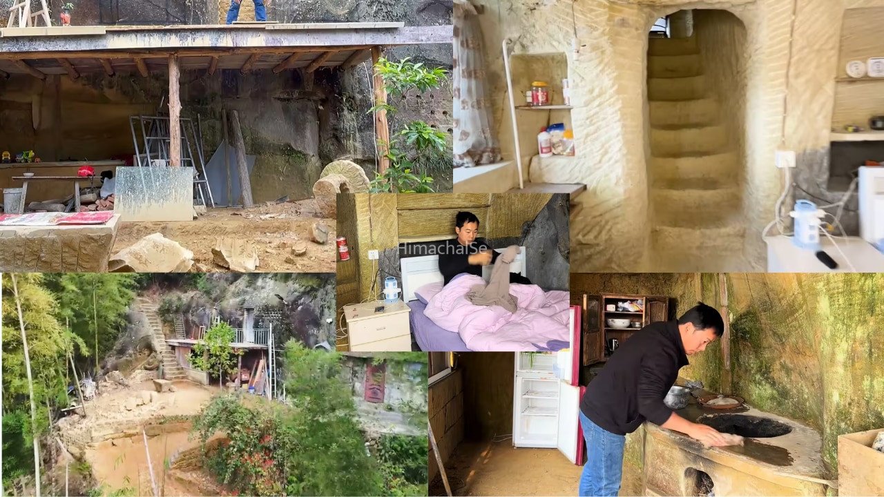 पहाड़ काटकर बना दिया 2 मंजिला घर, 7 साल तक पानी-नमी और दरारों से जूझता रहा शख्स; अब परिवार के साथ यहीं रहेगा