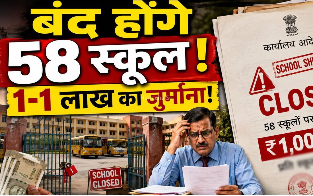 छात्रों और अभिभावकों के लिए बड़ी खबर! इन 58 स्कूलों पर लगेगा ताला, हर स्कूल पर 1 लाख रुपये का जुर्माना… आखिर शिक्षा विभाग ने क्यों उठाया इतना बड़ा कदम? जानिए पूरी वजह