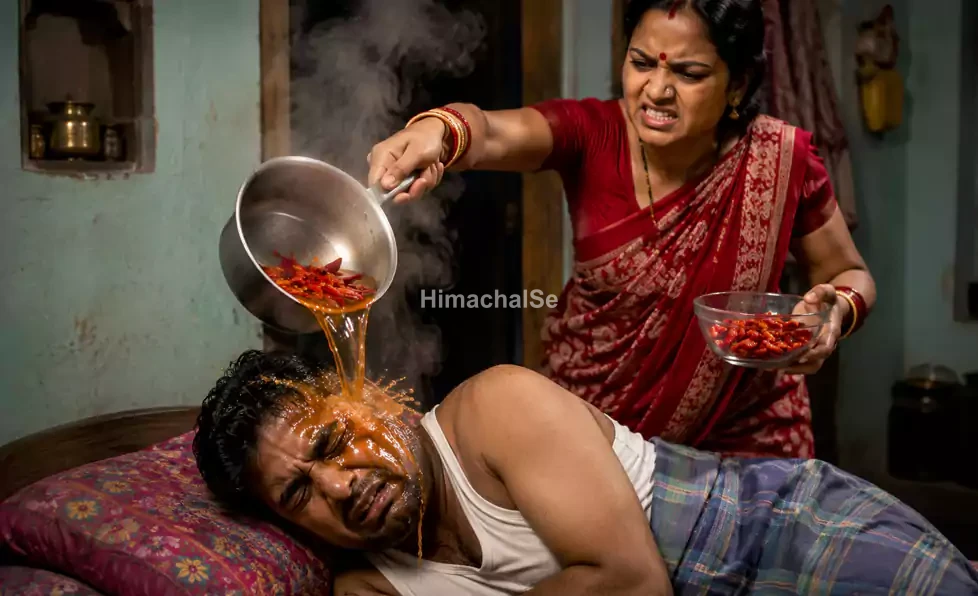 gusse me mahila ne